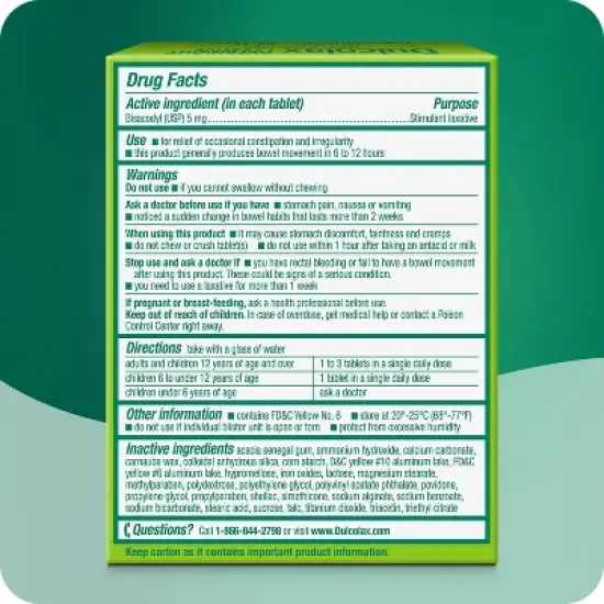 Dulcolax Gentle and Predictable Overnight Relief Laxative Tablets image {1}