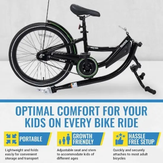 KaZAM Co-Pilot Bike Trailer - 20 Inch with Folding Frame - Black image {4}