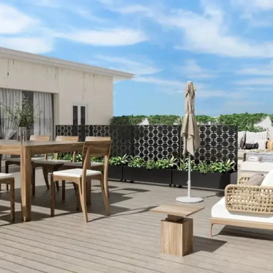 PexFix Outdoor Metal Trellis with Planter Box in Squares Pattern image {4}