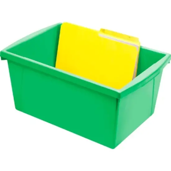 Storex Medium Classroom Storage Bin, Green image {3}