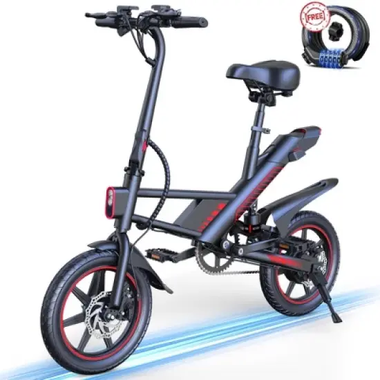 MASTGOAL 14" 450W Folding Electric Bike for Adults Teens, 18.6MPH 36V/10AH, Commuter Cruiser City Ebike image {7}