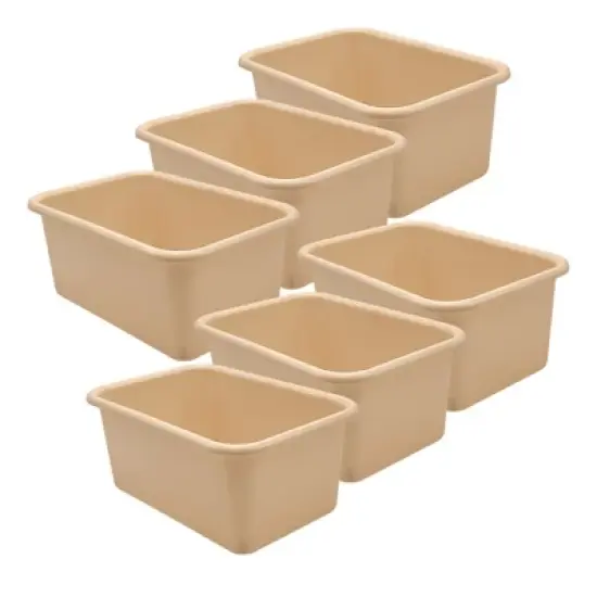 Teacher Created Resources&reg; Small Plastic Storage Bin, Light Brown, Pack of 6 image {4}
