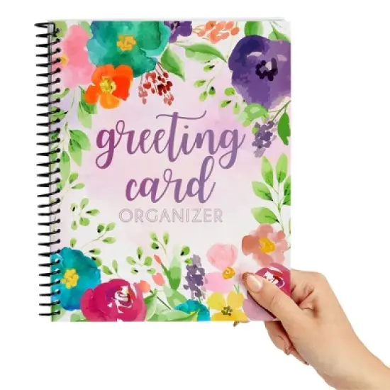 Sustainable Greetings Floral Month By Month Greeting Card Organizer 24 Pockets, Card Keeper Holder Storage for Birthdays, 8.5 x 10 In image {3}