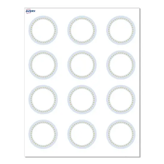 Avery&reg; Cards, 2" Diameter, Blue Border w/ Gold Dots, 120ct image {9}