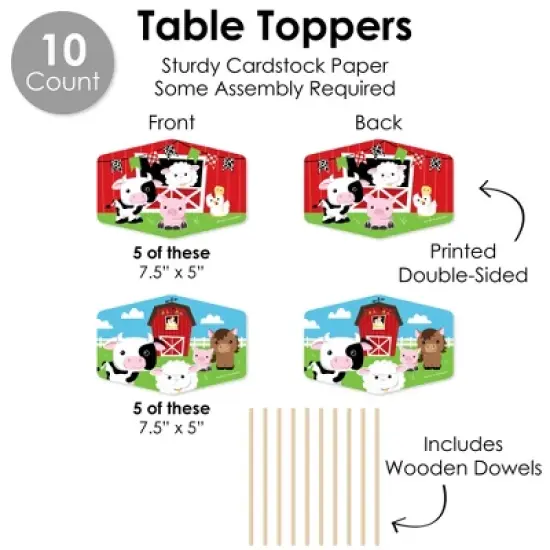 Big Dot of Happiness Farm Animals - Barnyard Baby Shower or Birthday Party Supplies Decoration Kit - Decor Galore Party Pack - 51 Pieces image {5}
