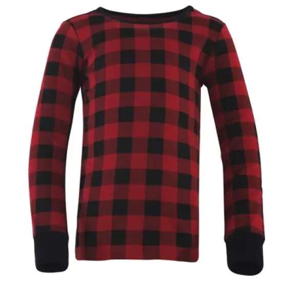 Touched by Nature Baby, Toddler and Kids Unisex Organic Cotton Tight-Fit Pajama Set, Buffalo Plaid image {2}