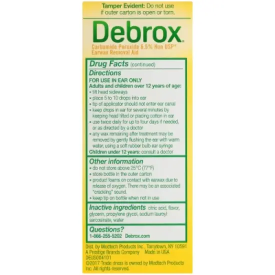 Debrox Earwax Removal Kit with Ear Drops & Bulb Ear Syringe - 0.5 fl oz image {10}