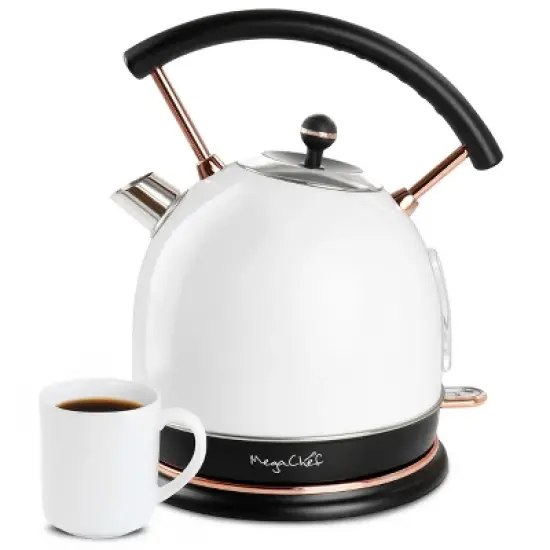 MegaChef 1.8 Liter Half Circle Electric Tea Kettle in White image {8}