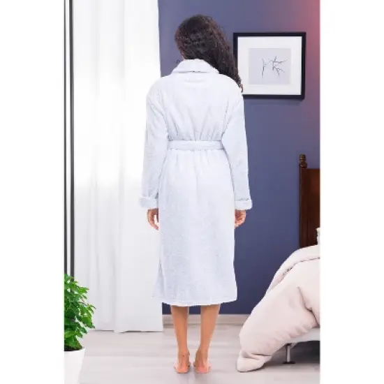 Women's Fuzzy Plush Fleece Winter Robe, Warm Soft Bathrobe for Her image {3}