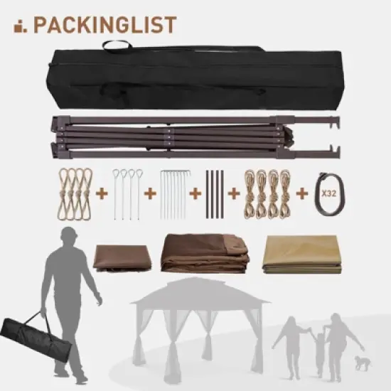 UPTIOT 11 Ft. W x 11 Ft. D Steel Pop-up Gazebo image {7}