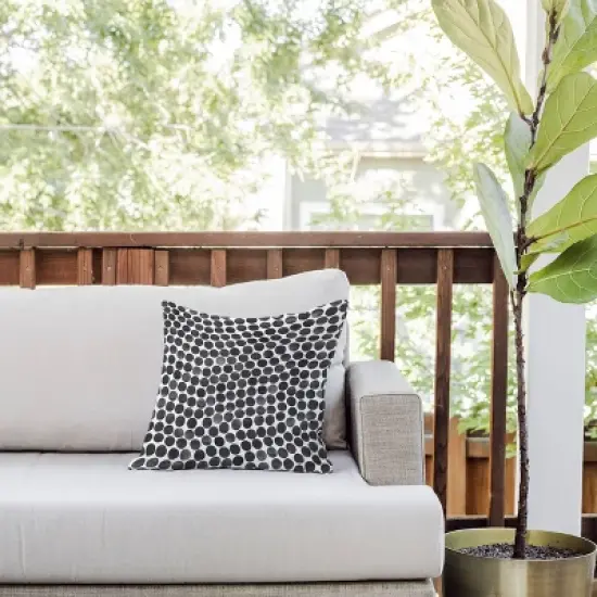 Deny Designs Garima Dhawan Dance Square Outdoor Throw Pillow Black/White image {1}