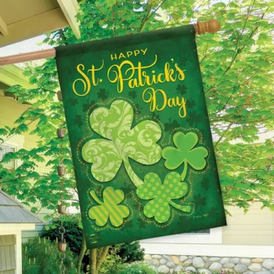 Briarwood Lane Lucky Shamrocks St. Patrick's Day House Flag Patte image {2}
