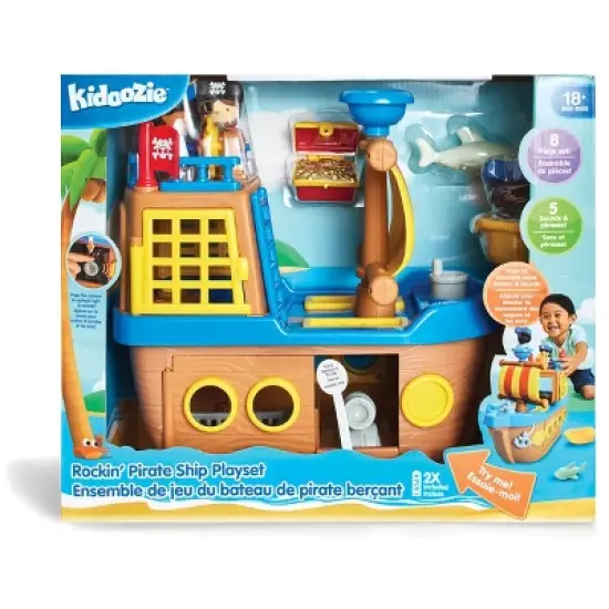 Kidoozie Rockin' Pirate Ship Playset, Interactive Push-Along Pirate Ship Toy with 3 Figures, Ages 18 months and up image {3}