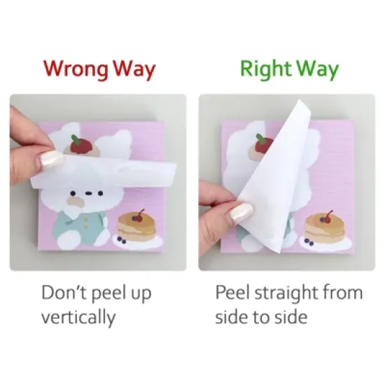 Wrapables Cute and Funny Animal Sticky Notes, Adhesive Memo Notepads for Home, Office, Work, Bunny and Kitty 4pc image {2}