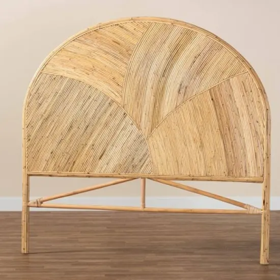 bali & pari Queen Seana Rattan Standalone Headboard Honey: Artisan-Crafted, Bohemian Design, No Mount Needed image {6}