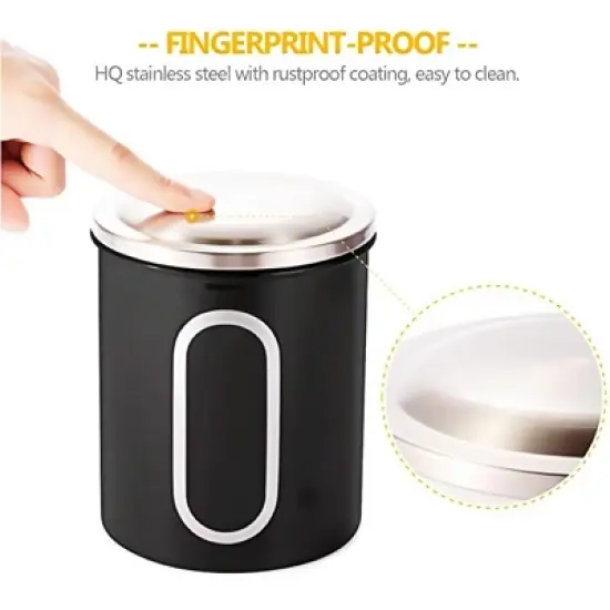 Fortune Candy 3 PCS Stainless Steel Canister Set with Anti-Fingerprint Lids & Visible Windows, Multipurpose Food Storage for Kitchen or Travel image {3}