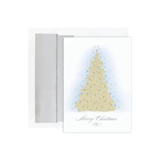 JAM Paper Christmas Cards Set Frosted Tree Design 16/Pack (526823300)  image {1}