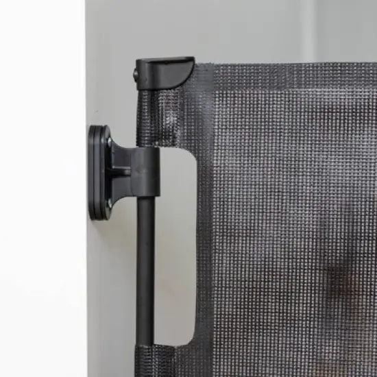 Perma Child Safety Outdoor Retractable Baby Gate 33" Tall, Extends to 71" Wide, Black image {5}