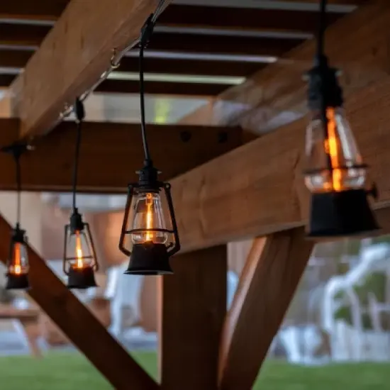 Novelty Lights 10 Light LED Flicker Flame Oil Lamp String Set 20ft - Black Wire image {2}