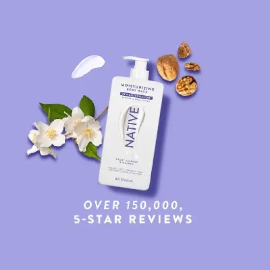 Native Moisturizing Shea Butter 24hr Hydration Sulfate Free and Paraben Free Body Wash - Night Jasmine & Walnut - 18 fl oz image {6}