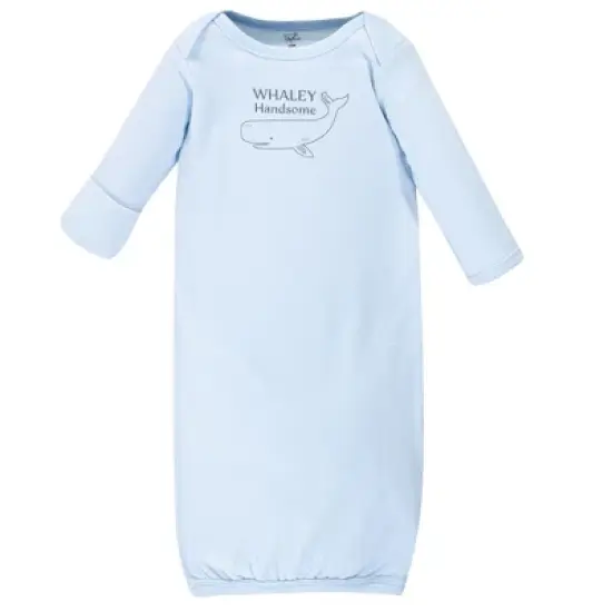 Touched by Nature Baby Boy Organic Cotton Long-Sleeve Gowns 3pk, Whale image {3}