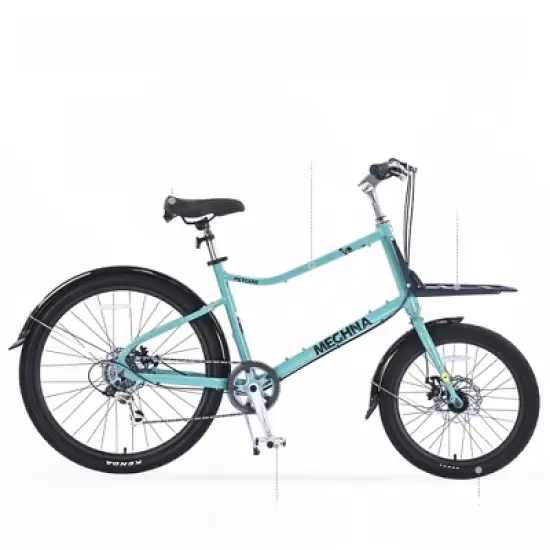 INFURNIC Bicycles, 26 Inch Freestyle Bike for Men Women Boys and Girls, 7 Speed Cargo Bike, Green, 65"*27.56"*42.13" image {3}