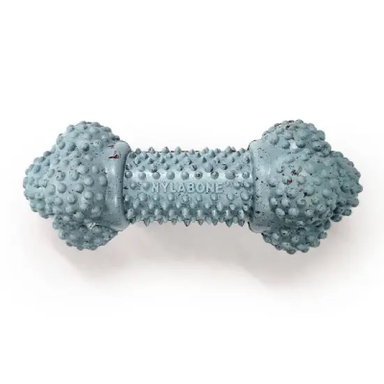 Nylabone Strong Rubber Small Dog Barbell Toy - Blue image {2}