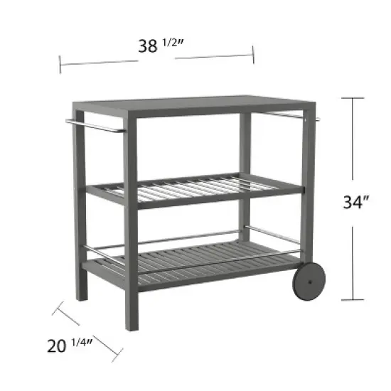 Bajarno Outdoor Bar Cart - Grey - SEI image {7}