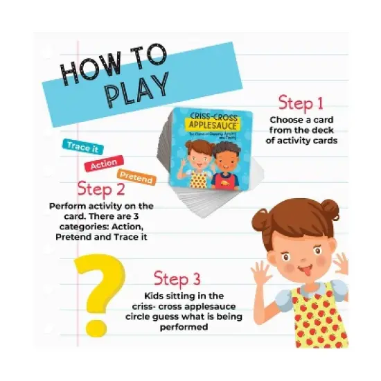 Briarpatch Criss-Cross Applesauce Board Game: Creative Thinking Educational Game for 2-4 Players, Includes Cards & Sticks image {6}