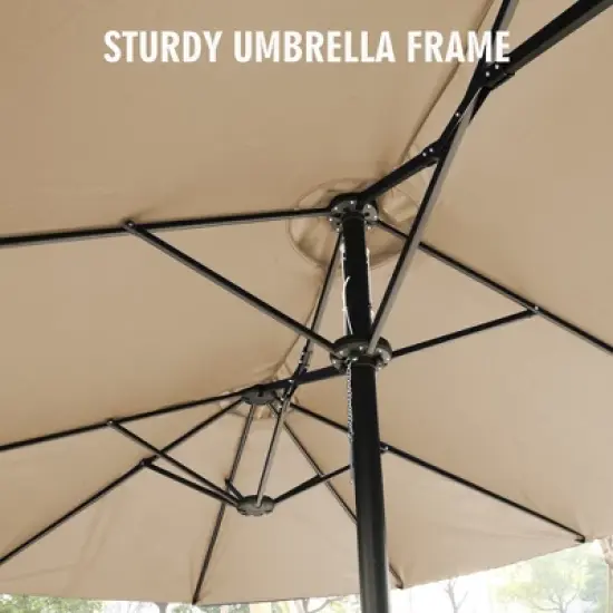 YARDSIGHT 12.5x6.7FT Large Rectangular  Outdoor Market Umbrella  without Base &ndash;Sturdy Frame & UV-Resistant Canopy for Garden, Deck, Pool, and Backyard image {4}