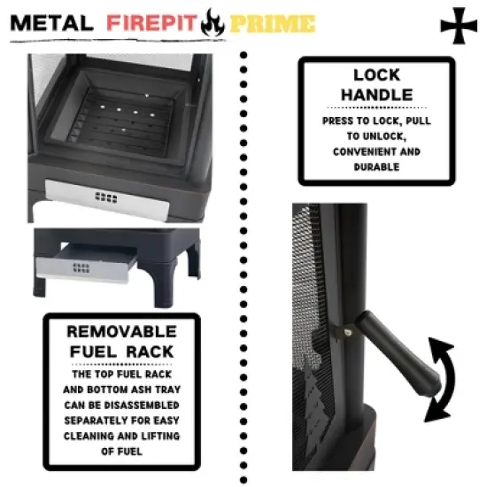 DOMETOUR XOT036 Heavy Duty Garden Metal Outdoor Heating Furnace for Backyard Fir Pit image {5}