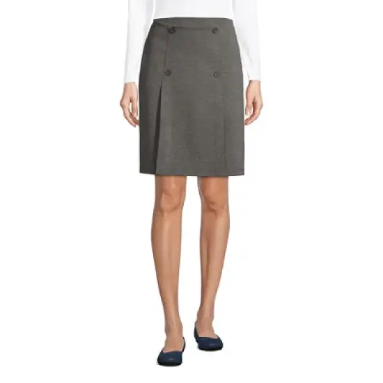 Lands' End Lands' End School Uniform Women's Ponte Button Front Skort image {2}