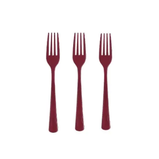 Exquisite Solid Color Plastic Utensil Cutlery Set Forks Spoons Knives- 150 Pack image {1}