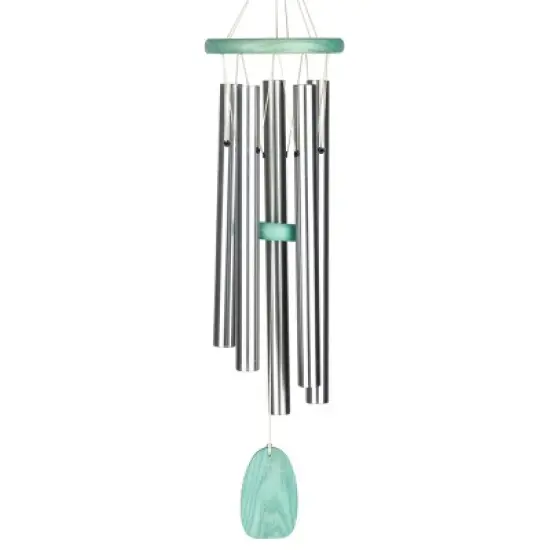 Woodstock Wind Chimes Signature Collection, Woodstock Beachcomber Chime, 24'' Silver Wind Chime BCGG image {2}