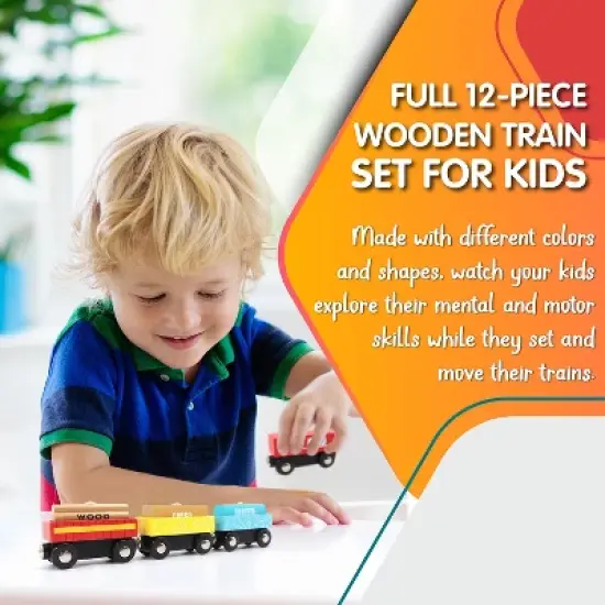 Leo & Friends 12-Piece Wooden Train Set image {2}