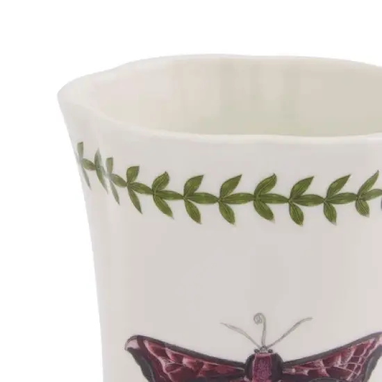 Portmeirion Botanic Garden Lotus Blossom 14oz Mug - Butterfly Porcelain Coffee Cup with Laurel Leaf Border - Dishwasher & Microwave Safe image {6}
