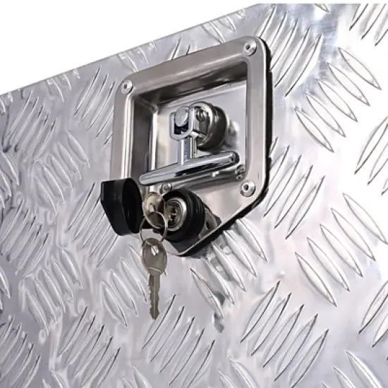 Gulches 24" Aluminum tool box,heavy duty truck bed tool box,outdoor pickup storage tool box,RV storage organizer,underbody  box w/lock keys,silver image {5}