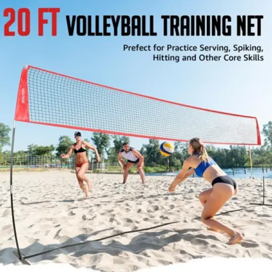 Volleyball Net Set, 12/20ft Adjustable Height, Portable with Carry Bag for backyard & training image {1}