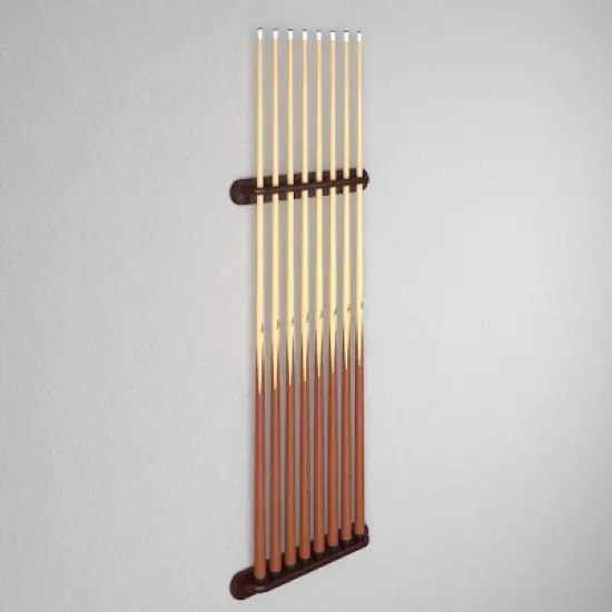 Viper Traditional 2-Piece Wall Billiard Pool Cue Rack - Mahogany image {5}