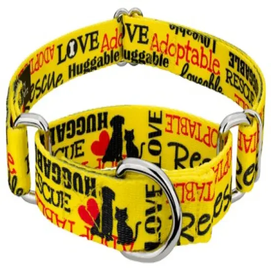 Country Brook Petz Yellow Loveable Rescue Martingale Dog Collar image {5}