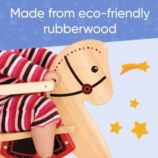 Hearthsong Grow With Me&trade; Toddler's Wooden Rocking Horse with Removable Side Guardrails and Rubber Stoppers image {3}