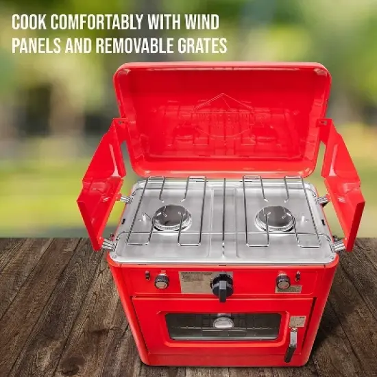 Hike Crew Portable Camping Oven with Dual Burner Propane Stove image {4}