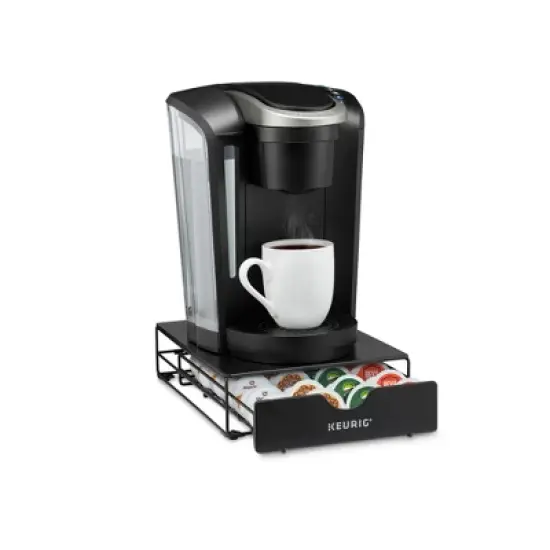 Keurig Non-Rolling 24ct Coffee Pod Storage Drawer: Black Metal K-Cup Organizer, Freestanding Kitchen Rack image {3}
