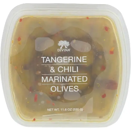 Divina Tangerine & Chili Marinated Olives - Case of 6 - 11.6 oz image {1}