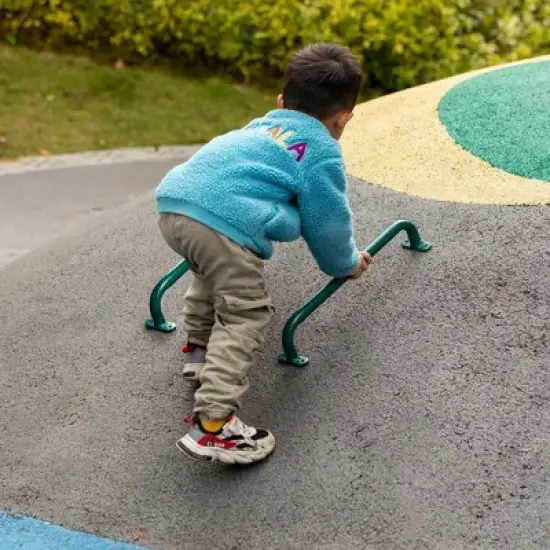 Green Metal Safety Grab Handles Set, Kids Outdoor Play House Hand Grip Bars for Jungle Gym Playground Set Accessory image {3}