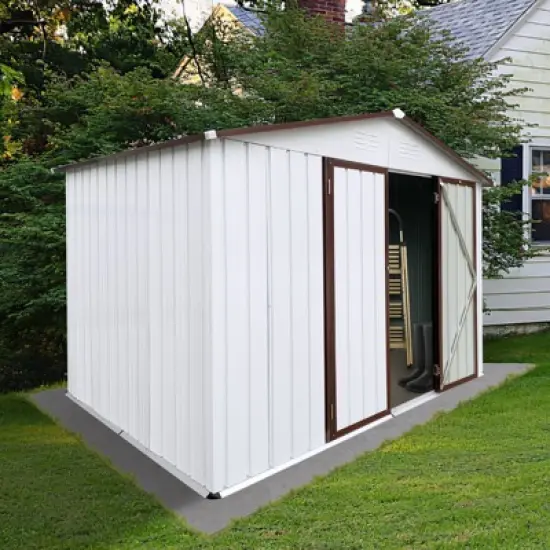 Hrinhom 102.4"W Metal garden sheds,outdoor storage sheds image {4}