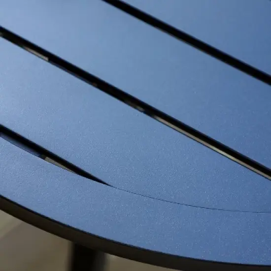 3pc Patio Dining Set with Small Round Table & 360 Swivel Padded Sling Arm Chairs - Captiva Designs image {2}