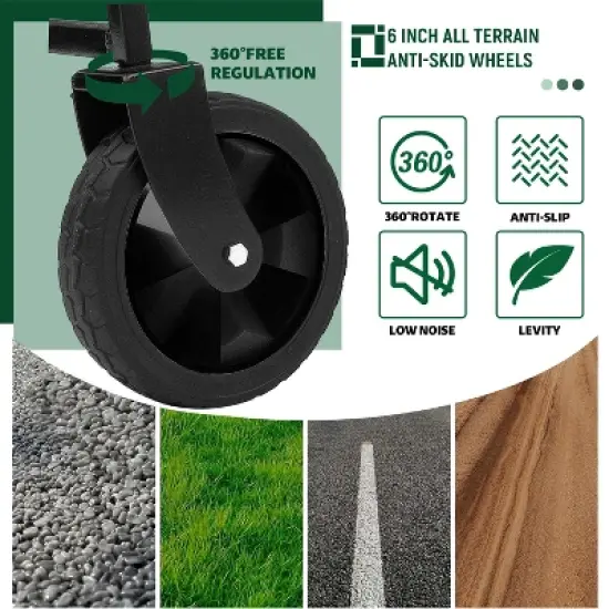 Collapsible Foldable Wagon Cart Beach Wagon Heavy Duty Utility Cart with 3pcs plastic Liner bag /Cover for Camping image {4}