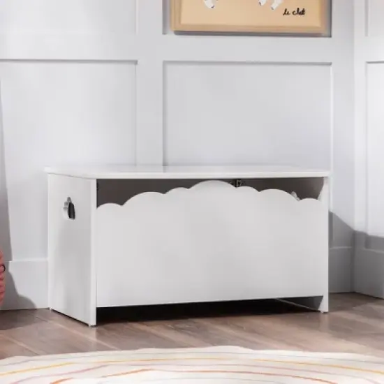 Modern Transitional Clouds Youth Toy Chest Trunks White - Saracina Home image {1}