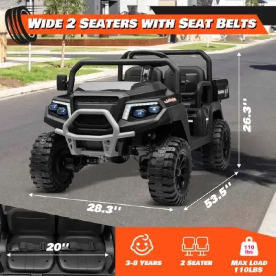 JOYRACER 24V 4WD Ride on Car w/800W Motors, 2 Seater, 2.4G Remote Control, 4 Wheeler, Pop Music, LED Light, 24 Volt Ride on Toys for Big Kids image {1}